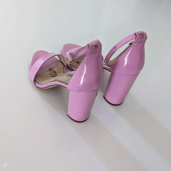 Sam Edelman Yaro Block Heel Sandal Ankle Strap Bubblegum Pink Chunky 7 Barbie - Picture 7 of 10